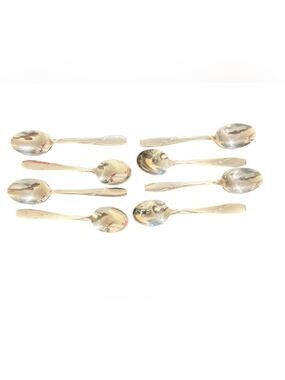 Eight ATOMIC STAR Vintage Wallace Dinner Spoons 1950’s